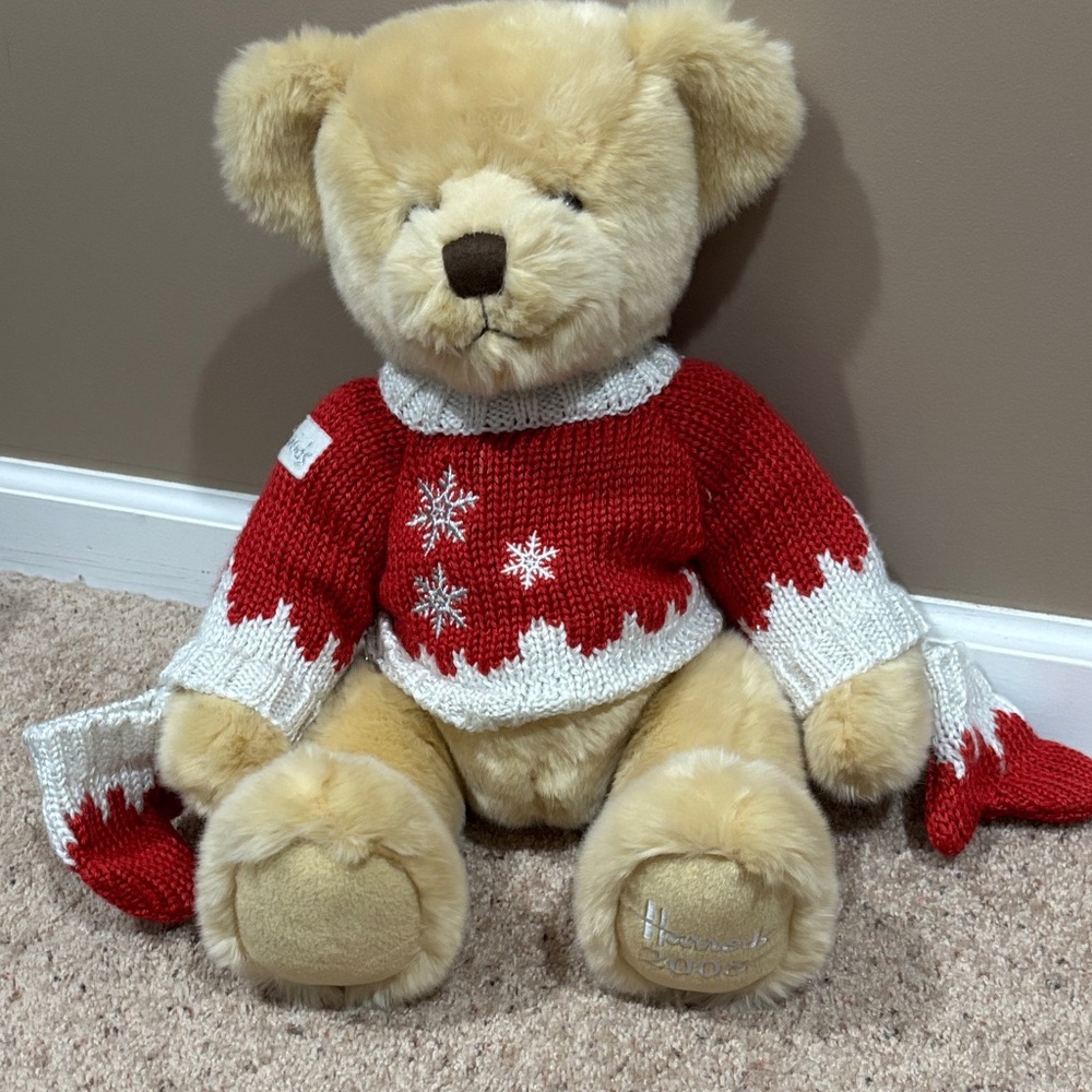 Harrods limited edition Teddy Bear with Red and White Sweater 2008